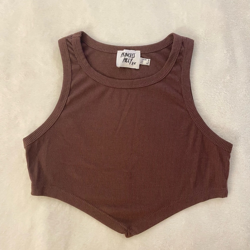 Princess Polly Brown Cropped Tank sz 4